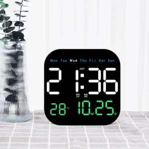 Grande horloge LED murale avec télécommande